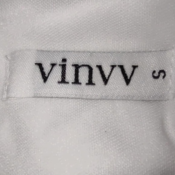 VINVV Women's Sequined Formal Gown White Small Polyester Prom Wedding Sleeveless - Picture 7 of 7